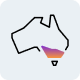 Illustration of Australia with Victoria highlighted